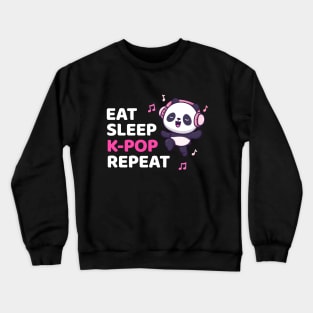 Kpop Shirt Dancing Panda Bear, Eat Sleep K-pop Repeat Kpop Crewneck Sweatshirt